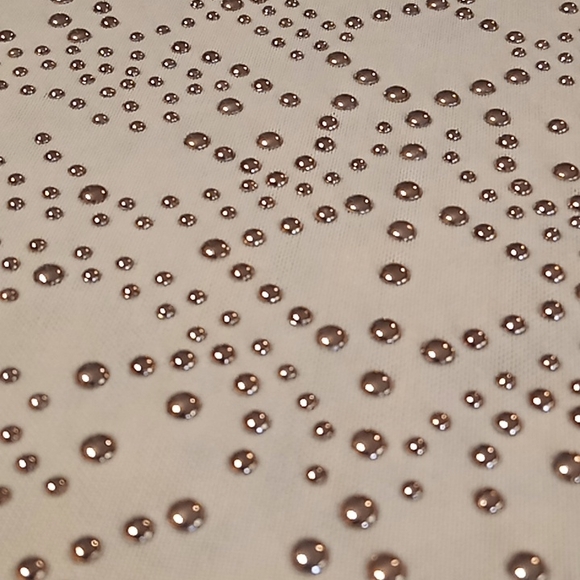 Charlotte Russe Leotard. Mesh. Small. Cream With Gold Rhinestones. - Picture 9 of 10